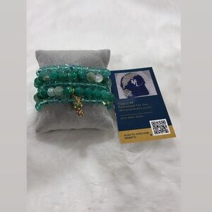 Tiara Emerald and Jade Bracelet Set
